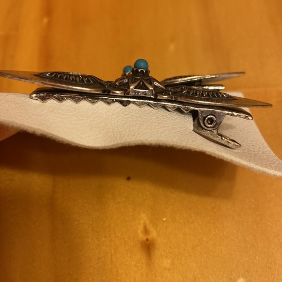 Free People Silver Tone Western Faux Turquoise Barrettes - Picture 2 of 3